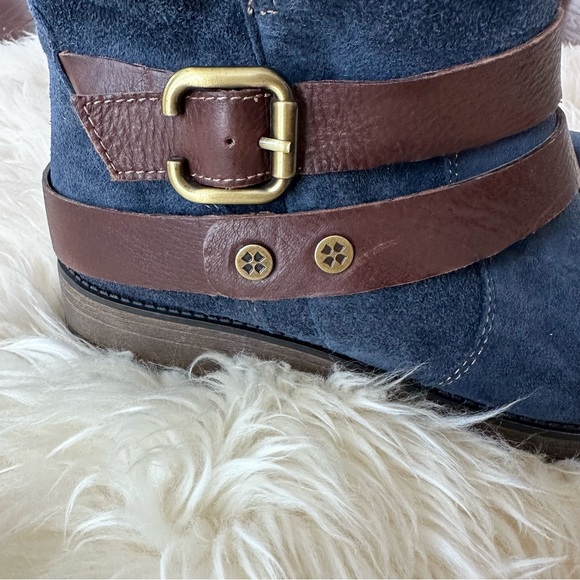 Women’s Size 7W Naturalizer N5 Comfort Talley Blue Leather Upper Sherling Bootie - Picture 6 of 13